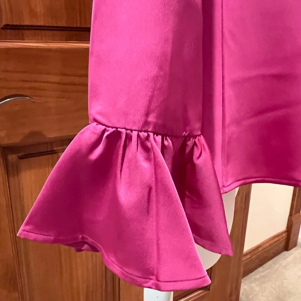 NEW JCrew Garden Blouse with Ruffled Sleeves  in Pink, Size Classic-XS - Picture 10 of 12